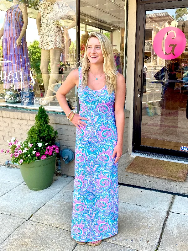 Maui Maxi Dress Watercolor Paisley