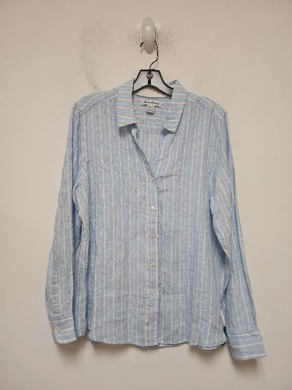 Top Long Sleeve By Tommy Bahama In Striped Pattern, Size: M