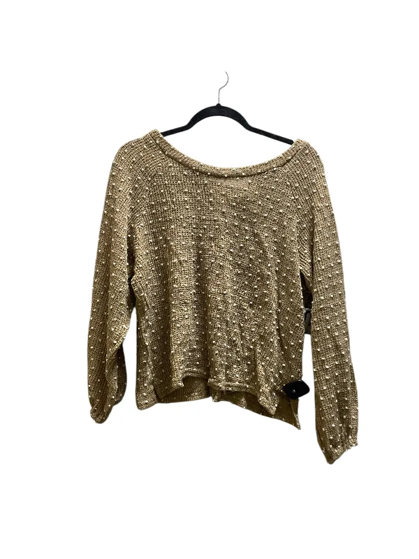 Top Long Sleeve By Blu Pepper In Brown, Size: S