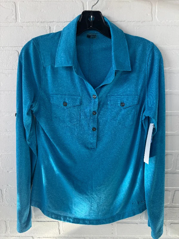 Top Long Sleeve By Marmot In Blue, Size: S