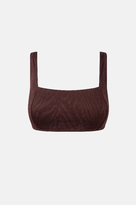 Amazon Panelled Support Underwire Top Chocolate