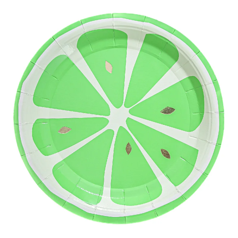 Lime Party Large Round Lunch Paper Plates, 9 Inches, 8 Count