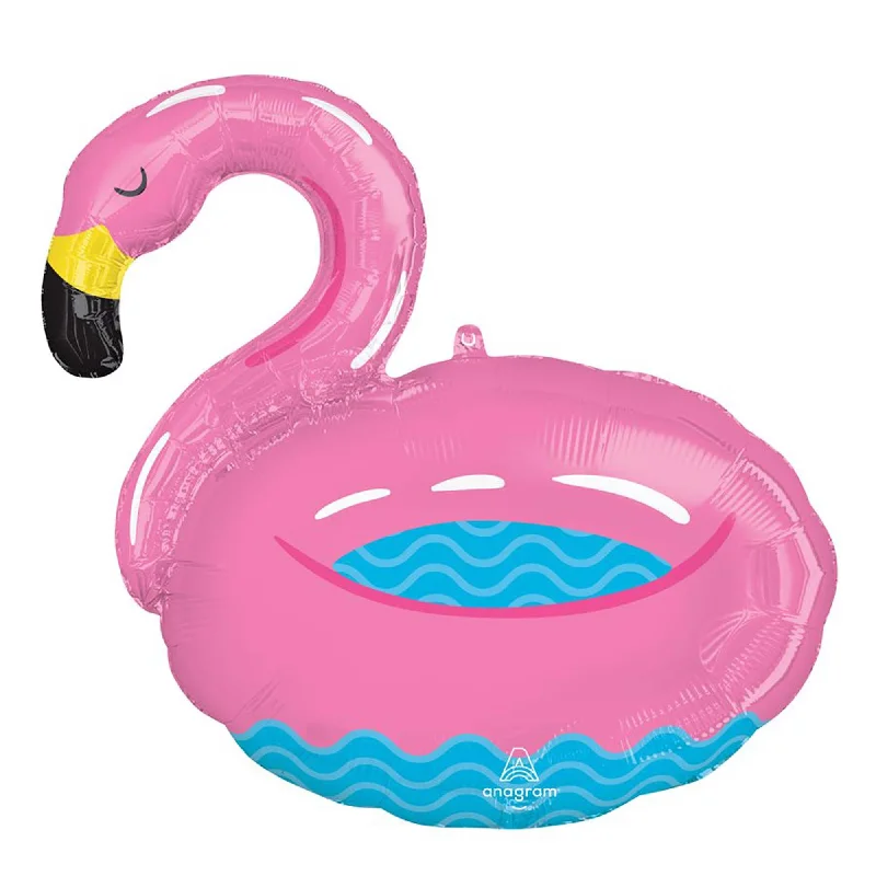 Pool Party Flamingo Supershape Foil Balloon, 28 Inches, 1 Count