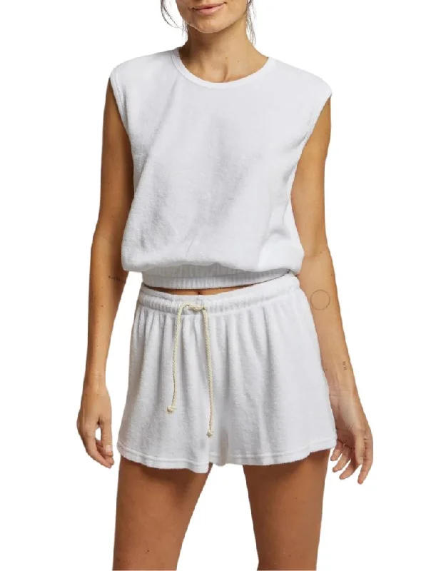 Perfect White Tee Summer Loop Terry Sweatshorts in White