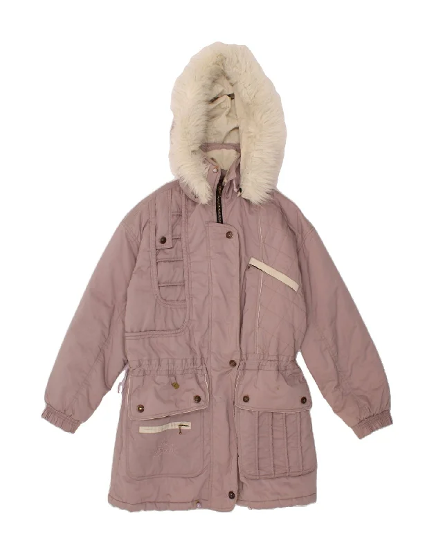 ROSSETTO Womens Hooded Padded Coat UK 18 XL Pink