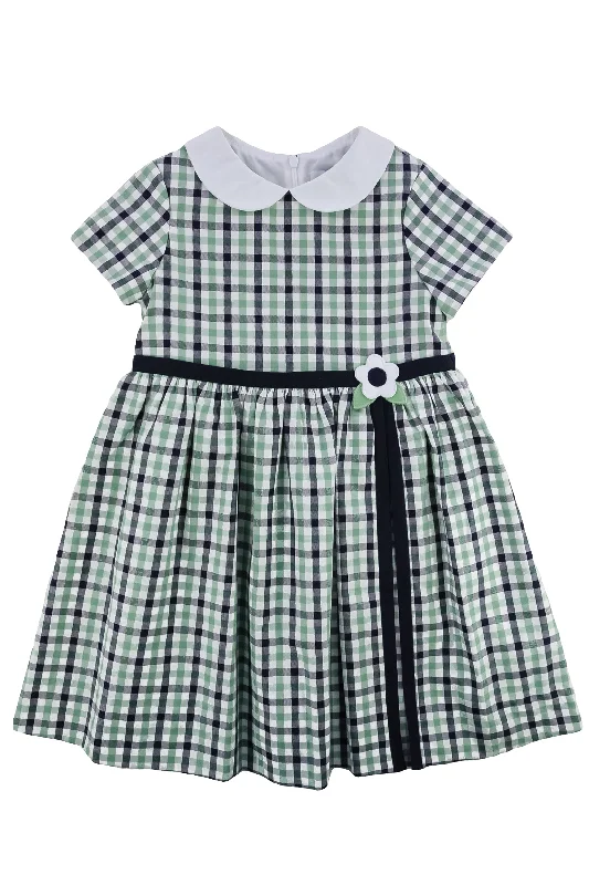 Gingham Dress With Flower