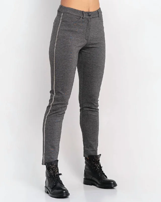 Jean With Side Stripe In Grey