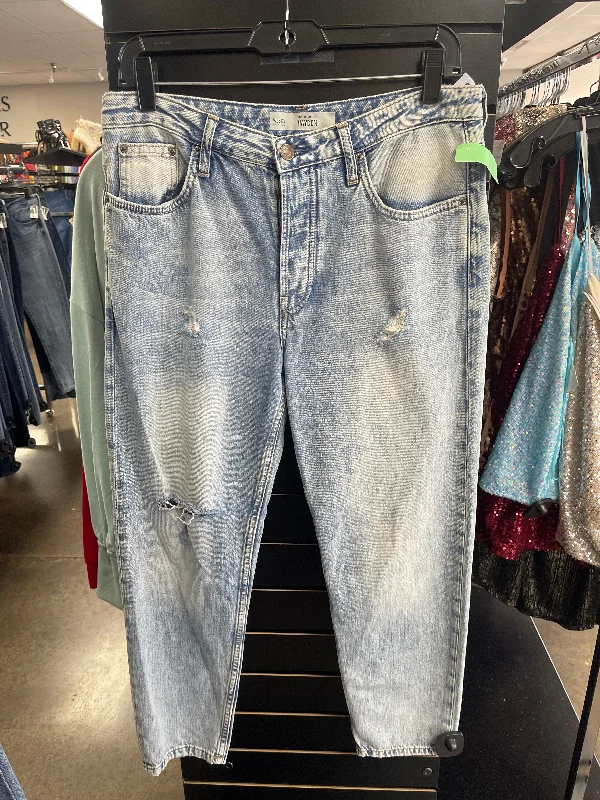 Jeans Straight By Topshop In Blue Denim, Size: 6