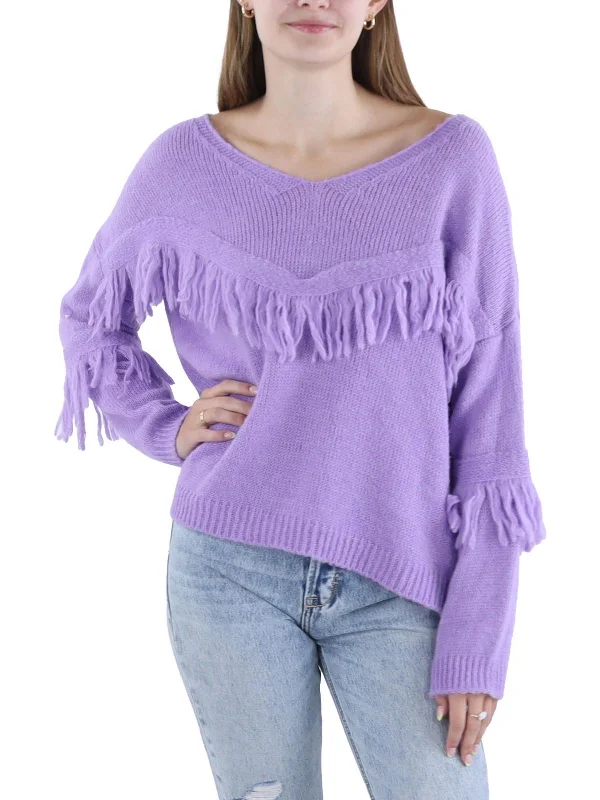 Womens Crochet Knit Pullover Sweater